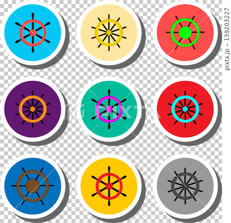 Set symbols for beautiful ship wheel Set symbols for beautiful ship wheel 139203227