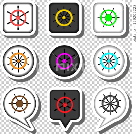 Set symbols for beautiful ship wheel Set symbols for beautiful ship wheel 139203228