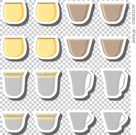 Set symbols for glass cup with shine for water 139203230