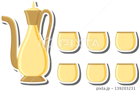 Set symbols for pitcher with lid for tea 139203231