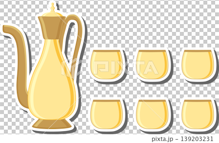 Set symbols for pitcher with lid for tea 139203231