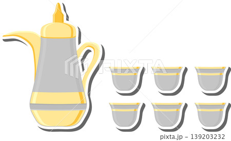 Set symbols for pitcher with lid for tea Set symbols for pitcher with lid for tea 139203232