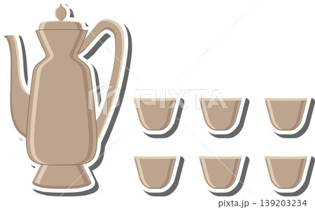 Set symbols for pitcher with lid for tea 139203234