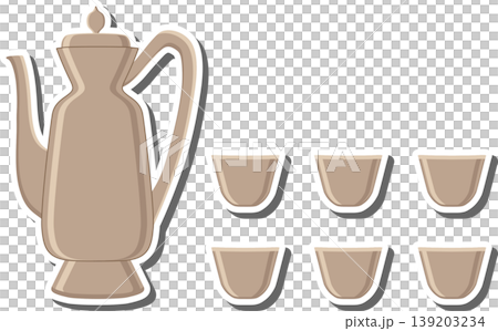 Set symbols for pitcher with lid for tea 139203234