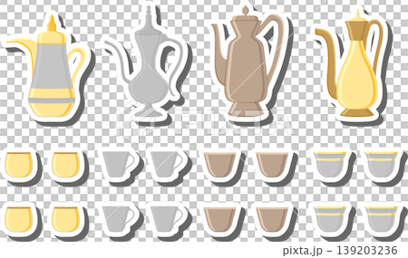 Set symbols for pitcher with lid for tea 139203236