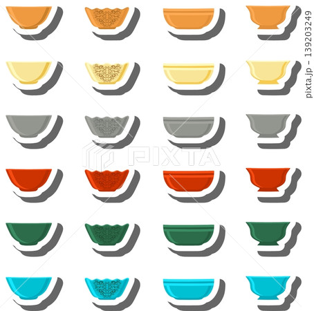 Set symbols for empty bowl with rim for soup Set symbols for empty bowl with rim for soup 139203249