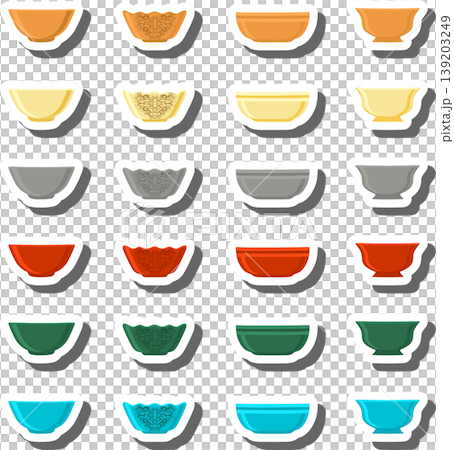Set symbols for empty bowl with rim for soup Set symbols for empty bowl with rim for soup 139203249