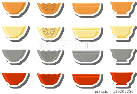 Set symbols for empty bowl with rim for soup Set symbols for empty bowl with rim for soup 139203250