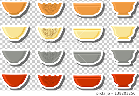 Set symbols for empty bowl with rim for soup Set symbols for empty bowl with rim for soup 139203250