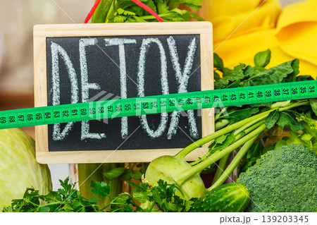 Green diet vegetables, detox sign 139203345