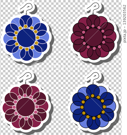 Modern gem emblem with bright precious jewel of different shapes 139203562