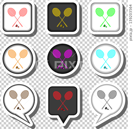 Set symbols for game badminton Set symbols for game badminton 139203564