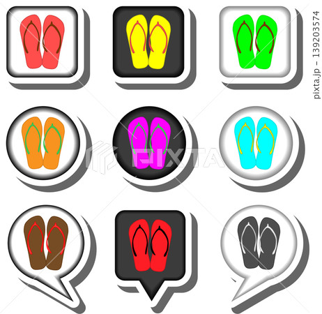 Set symbols for beautiful slippers 139203574