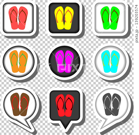 Set symbols for beautiful slippers 139203574