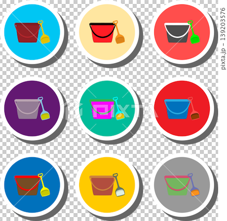 Set symbols for beautiful bucket spade Set symbols for beautiful bucket spade 139203576