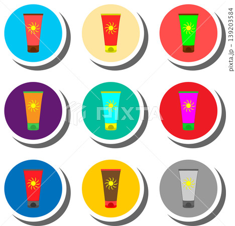 Set symbols for beautiful sunscreen Set symbols for beautiful sunscreen 139203584