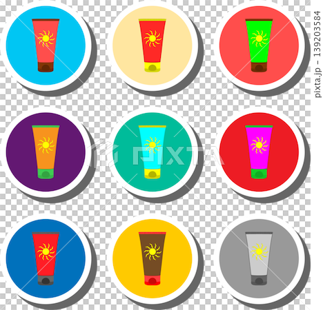 Set symbols for beautiful sunscreen Set symbols for beautiful sunscreen 139203584
