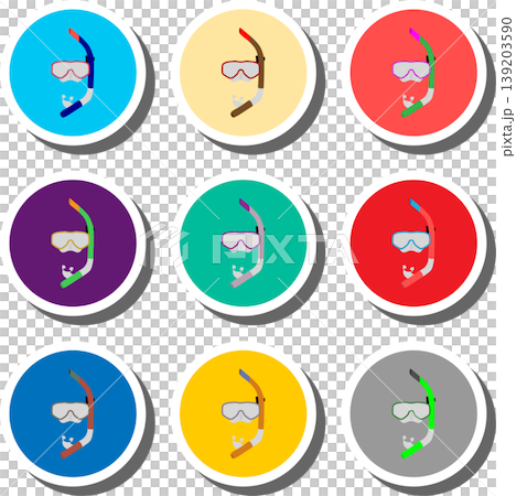 Set symbols for beautiful diving mask 139203590