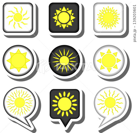 Set symbols for beautiful summer sun Set symbols for beautiful summer sun 139203601