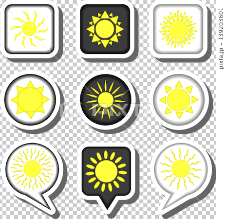 Set symbols for beautiful summer sun Set symbols for beautiful summer sun 139203601