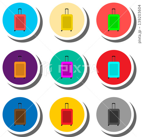 Set symbols for beautiful suitcase 139203604