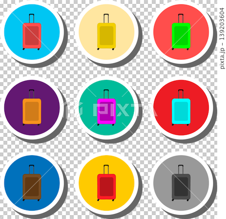 Set symbols for beautiful suitcase 139203604