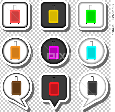 Set symbols for beautiful suitcase Set symbols for beautiful suitcase 139203605