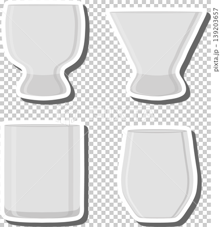 Set symbols for glass cup with shine for water 139203657