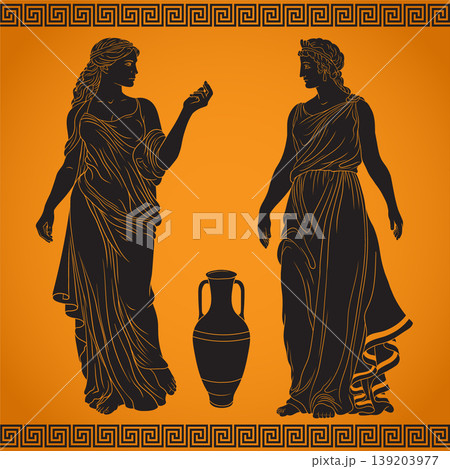 Vector Greek women. Vector Greek women. 139203977
