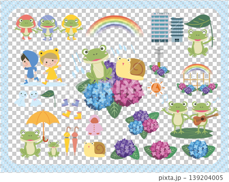 梅雨のイラスト素材セット 139204005