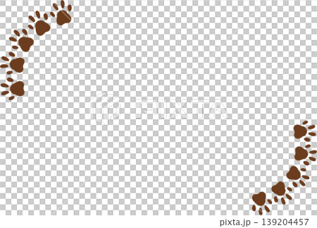 Frame with brown paw print decorations 139204457