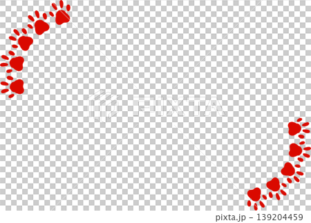 Frame with red paw print decorations Frame with red paw print decorations 139204459