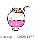 クリームソーダねこのシンプルかわいいイラスト素材 139204477