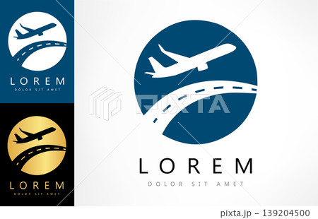 Aircraft logo vector. Plane transport design 139204500