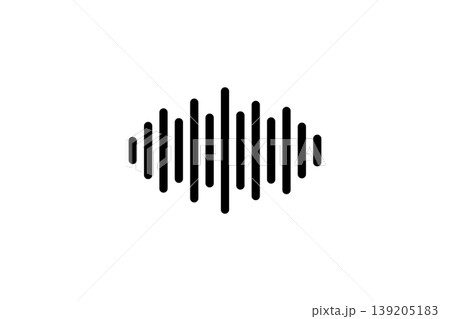 黒い音声波形アイコンの透過素材 黒い音声波形アイコンの透過素材 139205183