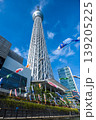 晴れ渡る青空にそびえる東京スカイツリーとたくさんの鯉のぼりが泳ぐ春の風景 (東京都、墨田区、押上) 139205225