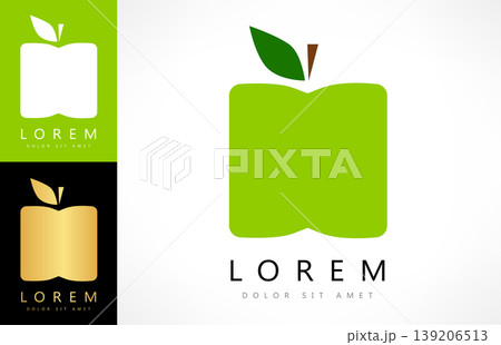 apple with leaf logo vector 139206513
