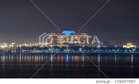 Emirates Palace illuminated at night timelapse, Abu Dhabi, United Arab Emirates Emirates Palace illuminated at night timelapse, Abu Dhabi, United Arab Emirates 139207007