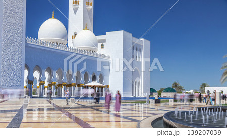 Sheikh Zayed Grand Mosque timelapse in Abu Dhabi, the capital city of United Arab Emirates Sheikh Zayed Grand Mosque timelapse in Abu Dhabi, the capital city of United Arab Emirates 139207039