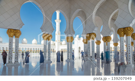 Sheikh Zayed Grand Mosque timelapse in Abu Dhabi, the capital city of United Arab Emirates Sheikh Zayed Grand Mosque timelapse in Abu Dhabi, the capital city of United Arab Emirates 139207049