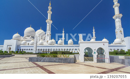 Sheikh Zayed Grand Mosque timelapse hyperlapse in Abu Dhabi, the capital city of United Arab Emirates 139207055