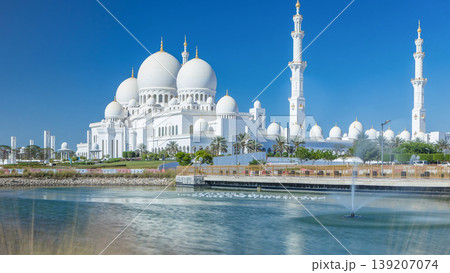 Sheikh Zayed Grand Mosque timelapse in Abu Dhabi, the capital city of United Arab Emirates Sheikh Zayed Grand Mosque timelapse in Abu Dhabi, the capital city of United Arab Emirates 139207074