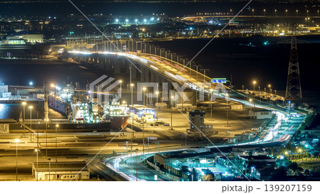 New Sheikh Khalifa Bridge in Abu Dhabi night timelapse, United Arab Emirates New Sheikh Khalifa Bridge in Abu Dhabi night timelapse, United Arab Emirates 139207159