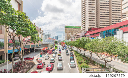Aerial view of traffic on Eu Tong Sen Street and new bridge road all the way to Chinatown timelapse Aerial view of traffic on Eu Tong Sen Street and new bridge road all the way to Chinatown timelapse 139207279