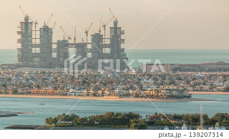 Palm Jumeirah aerial timelapse. Dubai, United Arab Emirates 139207314