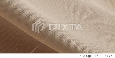 Luxury fine linen fabric backdrop with soft folds Premium beige textile texture Background for product mockups 3D render Luxury fine linen fabric backdrop with soft folds Premium beige textile texture Background for product mockups 3D render 139207557