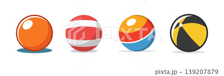 Assorted beach balls and pool balls illustration with are depicted Assorted beach balls and pool balls illustration with are depicted 139207879