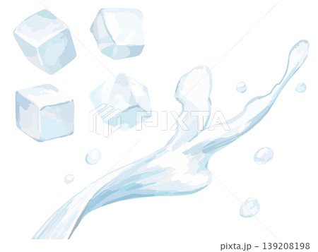 うねる水と氷セット 139208198