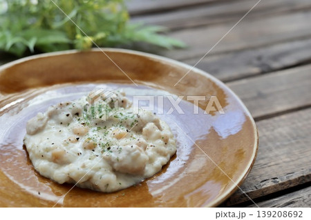 チキンとひよこ豆のクリームリゾット チキンとひよこ豆のクリームリゾット 139208692