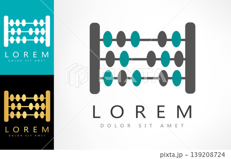 Abacus logo vector. Design illustration 139208724